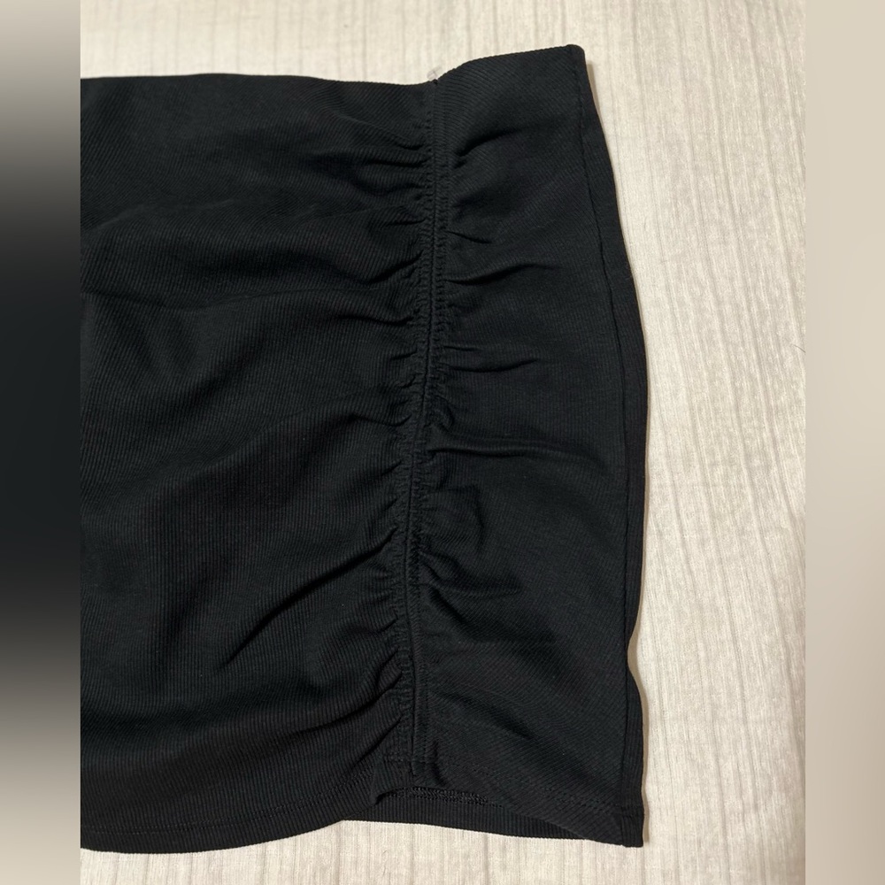 Zara Ruched Ribbed Black Skirt | L - Picture 4 of 6